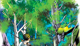 මහවන මැද නිදන් සෙවූ මුතු බණ්ඩාට බහිරවයාගෙන් දඬුවමක් – Treasure in Vanni Jungle wanni